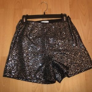 Black sequin shorts